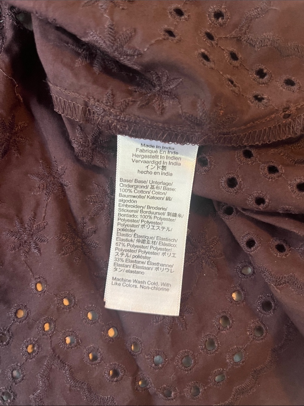 J.Crew NWT Smocked eyelet-hem dress in cotton poplin - Chocolate Berry - Picture 10 of 10